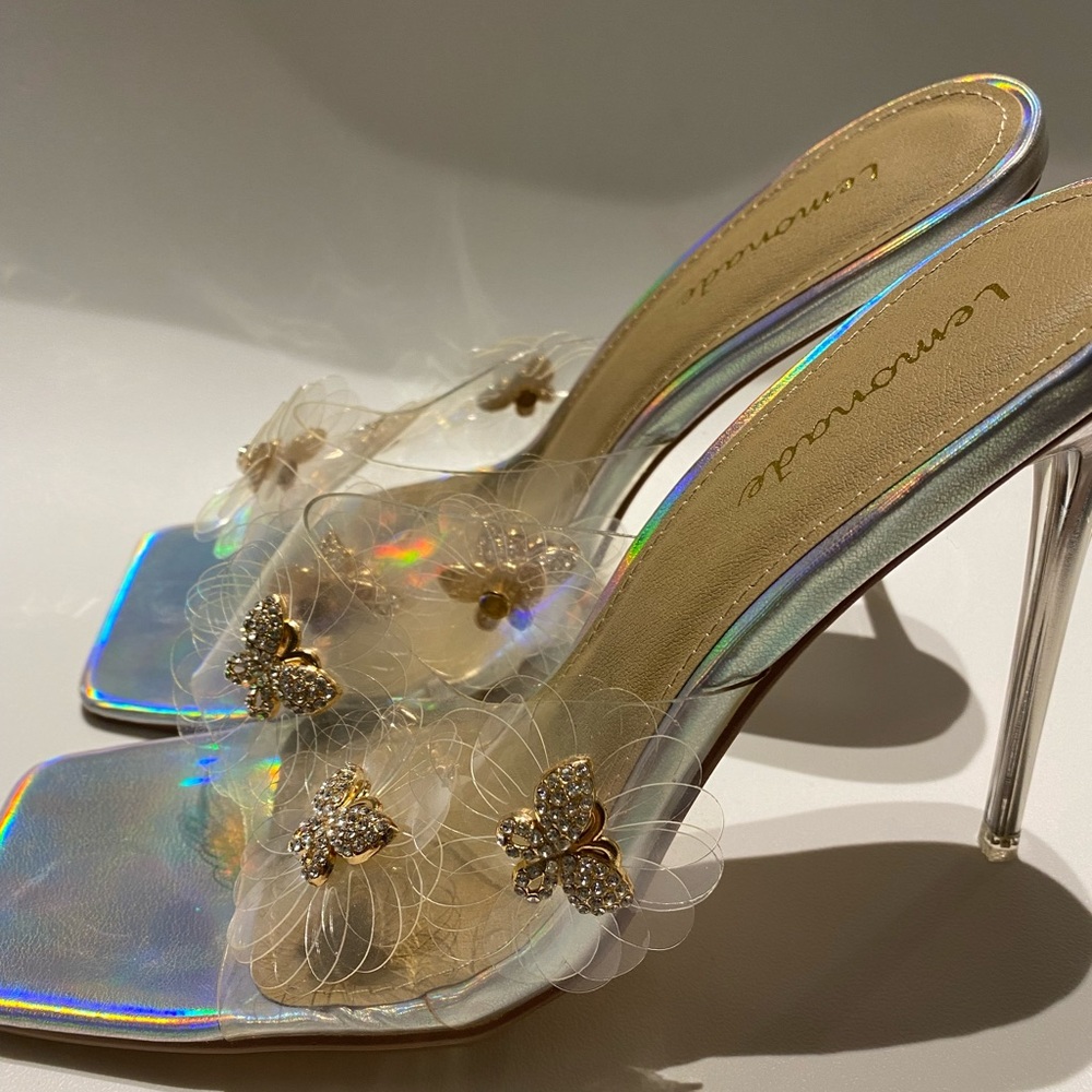 Butterfly clear heels